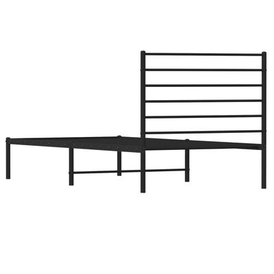 vidaXL Cadre de lit métal sans matelas avec tête de lit noir 100x200cm