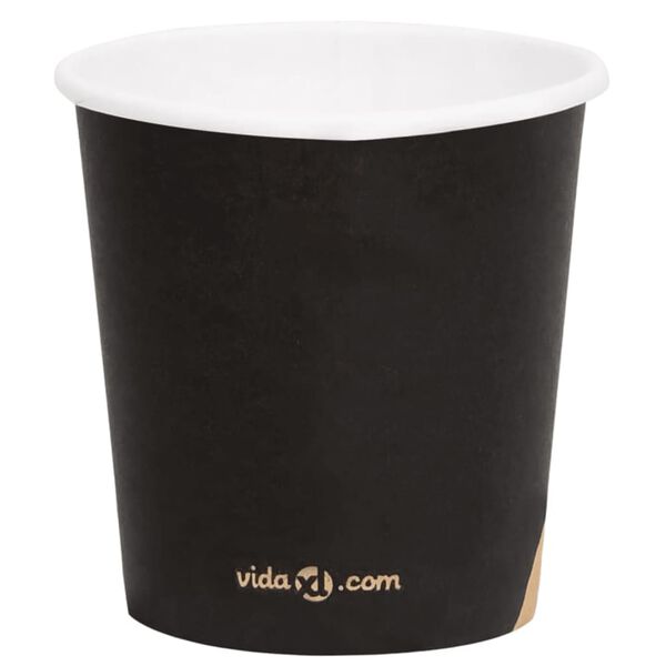vidaXL Tasses &agrave; caf&eacute; en papier 120 ml 250 pcs Noir