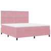 vidaXL Lit &agrave; ressort LED avec matelas Rose 180 x 200 cm tissu