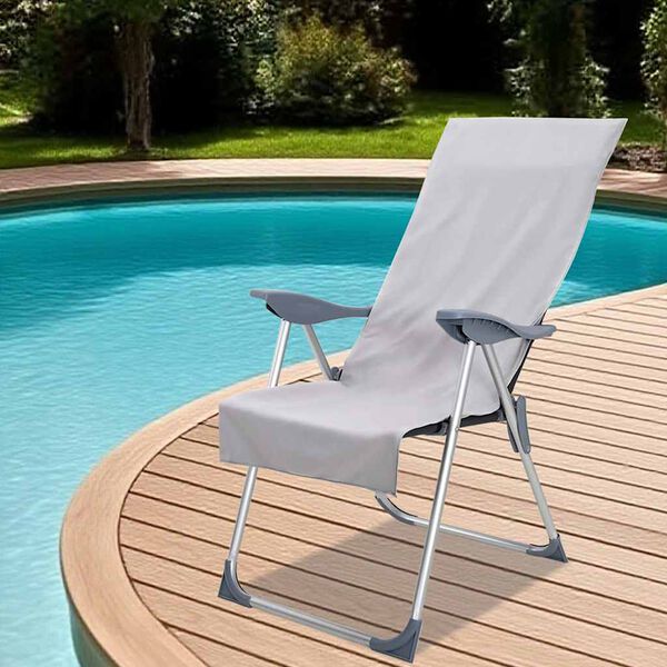vidaXL Serviettes de chaise d'ext&eacute;rieur 2 pcs Gris 130 x 60 cm