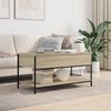 vidaXL Table basse ch&ecirc;ne sonoma 100x50x50cm bois d'ing&eacute;nierie et m&eacute;tal