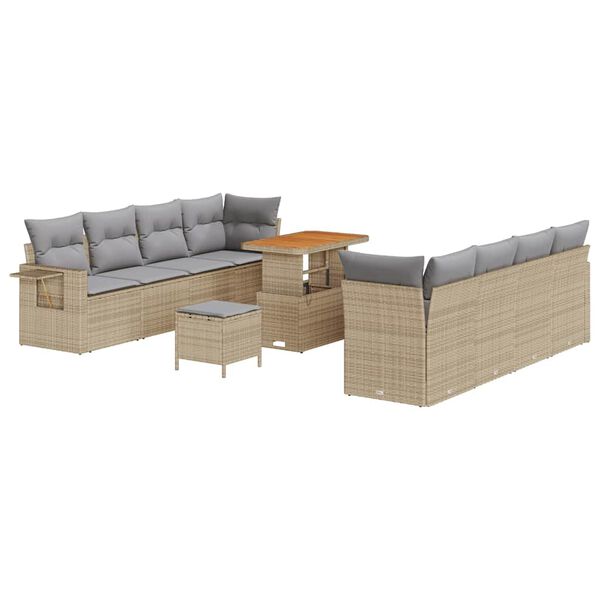 vidaXL Ensemble de canap&eacute; de jardin 11 pcs Beige et Gris clair