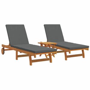 vidaXL Transat 3 pc Bois d'Acacia Massif Marron