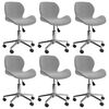 vidaXL Chaises pivotantes &agrave; manger lot de 6 Gris clair Velours