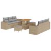vidaXL Ensemble de canap&eacute; de jardin 9 pcs Beige et Gris clair
