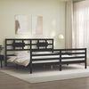 vidaXL Cadre de lit sans matelas noir 200x200 cm bois massif