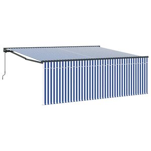 vidaXL Auvent R&eacute;tractable Bleu et Blanc 400 &times; 300 cm