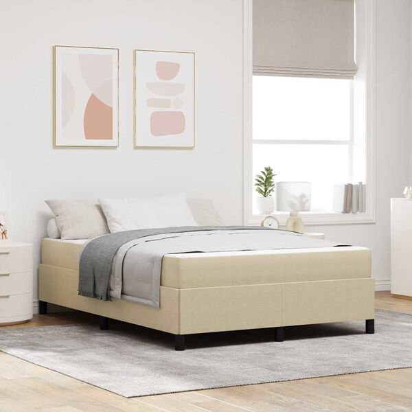 vidaXL Cadre de lit avec matelas Gris Vert Clair 160 x 200 cm tissu
