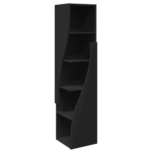 vidaXL Meuble d'angle Noir 32x32x140cm Bois d'ing&eacute;nierie