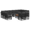 vidaXL Ensemble de canap&eacute;s d'ext&eacute;rieur 13 pc Noir et Gris fonc&eacute;