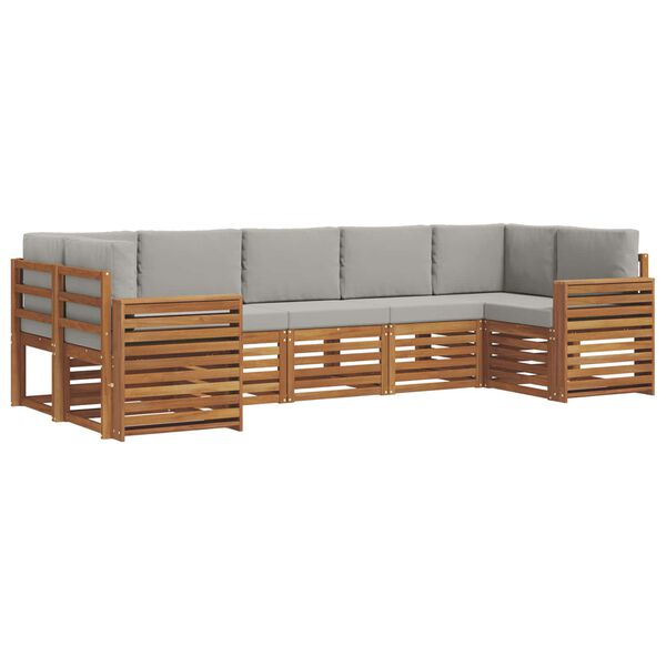 vidaXL Ensemble de canap&eacute; d'angle 7 pcs Gris Naturel et Clair