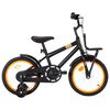 vidaXL V&eacute;lo d'enfant avec porte-bagages avant 16 pouces Noir et orange