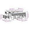 vidaXL Ensemble &agrave; manger de jardin 11pcs avec coussins gris poly rotin
