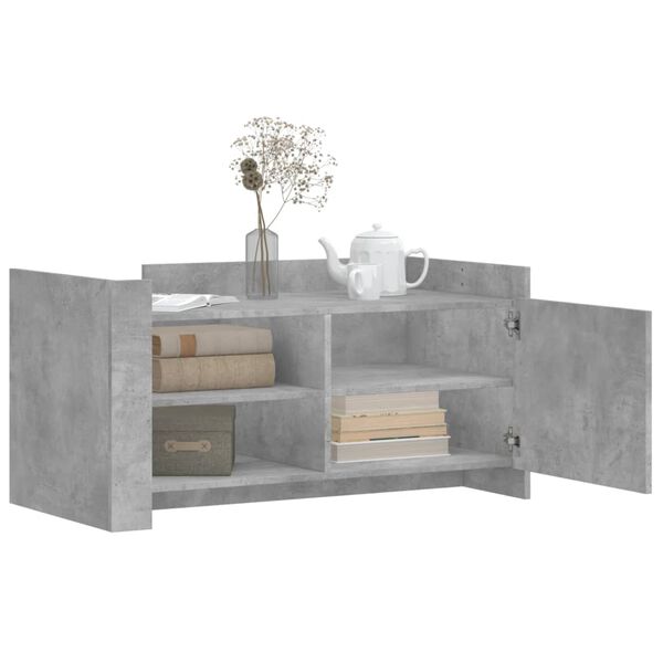 vidaXL Table basse gris b&eacute;ton 100x50x50 cm bois d'ing&eacute;nierie