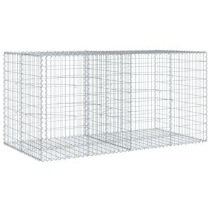 vidaXL Panier gabion avec couvercle 200x100x100 cm fer galvanis&eacute;