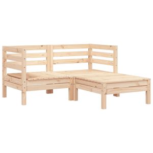 vidaXL Canap&eacute; de jardin 2 places et repose-pied bois pin massif