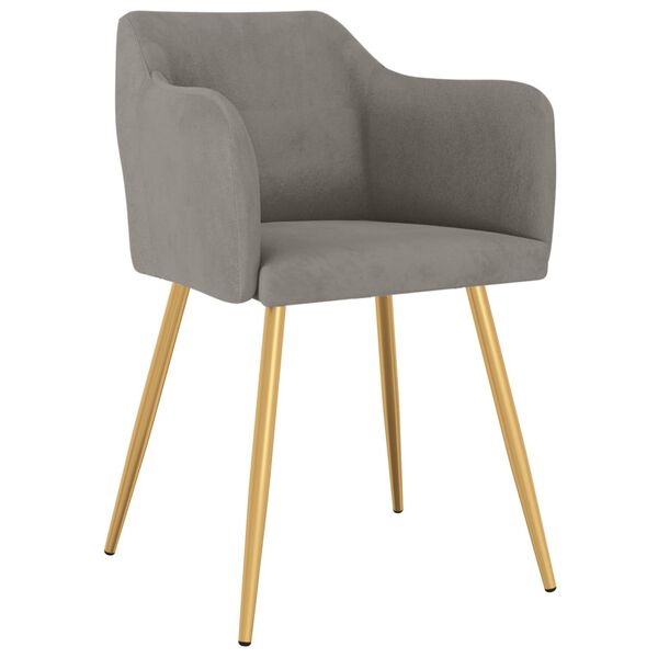 vidaXL Chaises &agrave; manger lot de 4 Gris clair Velours