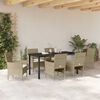vidaXL Ensemble de salle &agrave; manger pour jardin 7 pcs Beige polyrotin