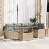 vidaXL Ensemble de canap&eacute; de jardin 6 pcs Beige Poly rotin