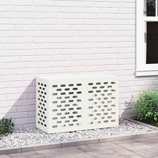 vidaXL Housse de climatiseur Blanc 90 x 40 x 60 cm Acier