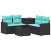 vidaXL Ensemble de Canap&eacute;s 6 pc Noir et Bleu