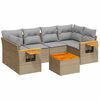vidaXL Salon de jardin avec coussins 7 pcs beige r&eacute;sine tress&eacute;e