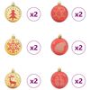 vidaXL Ensemble de Boules de Noël 40 pcs or et rouge Plastique