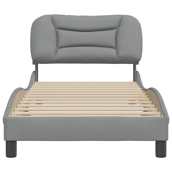 vidaXL Cadre de lit sans matelas Hvar gris clair 80x200 cm tissu