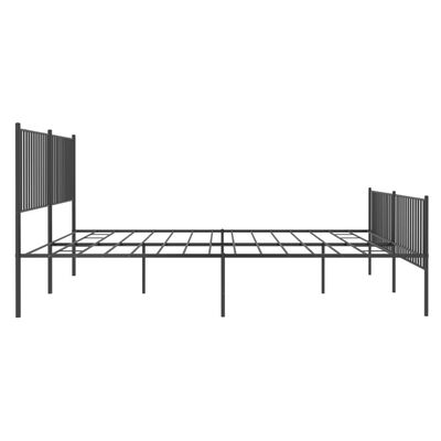 vidaXL Cadre de lit métal sans matelas avec pied de lit noir 200x200cm