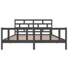 vidaXL Cadre de lit sans matelas gris bois massif 200x200 cm