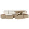 vidaXL Ensemble de canapé de jardin 7 pcs Beige Poly rotin