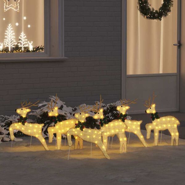 vidaXL Rennes LED 6 pcs Dor&eacute; tissu
