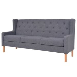 vidaXL Canap&eacute; &agrave; 3 places tissu gris
