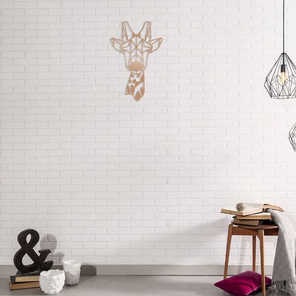 Homemania D&eacute;coration murale Girafe 33x50 cm Acier Cuivre