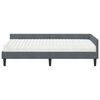 vidaXL Cadre de lit d'angle avec matelas Autre 2 pcs Gris Velours