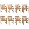 vidaXL Chaises de jardin lot de 8 avec coussins bleu Bois teck solide
