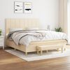 vidaXL Sommier &agrave; lattes de lit avec matelas Cr&egrave;me 160x200 cm Tissu