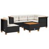 vidaXL Salon de jardin 6 pcs avec coussins noir r&eacute;sine tress&eacute;e