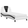 vidaXL Lit Viana avec matelas blanc et noir 90x200 cm similicuir