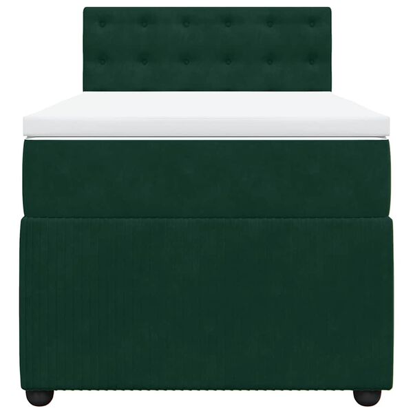 vidaXL Sommier &agrave; lattes de lit et matelas Vert fonc&eacute; 80x200 cm Velours