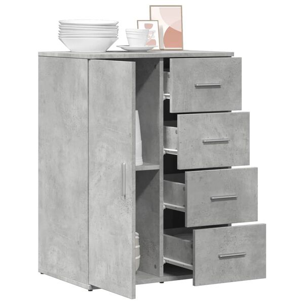 vidaXL Buffet gris b&eacute;ton 59x39x80 cm bois d'ing&eacute;nierie