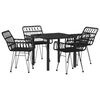 vidaXL Ensemble de salle &agrave; manger pour jardin 5 pcs Noir