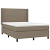vidaXL Sommier &agrave; lattes de lit avec matelas Taupe 140x200 cm Tissu