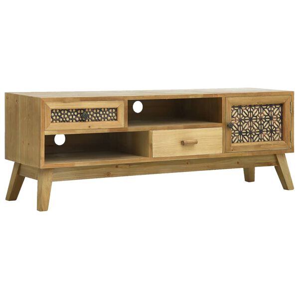 vidaXL Meuble TV Marron sculpt&eacute; 120x30x42 cm Bois