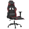 vidaXL Chaise de jeu de massage repose-pied Noir&Bordeaux Similicuir