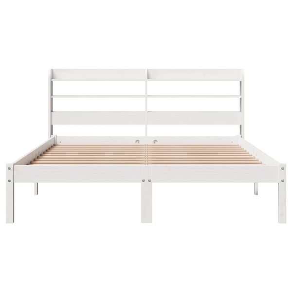 vidaXL Cadre de lit sans matelas blanc 140x200 cm bois de pin massif