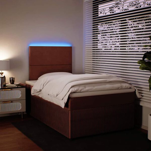 vidaXL Sommier &agrave; lattes de lit avec matelas Rose 120x200 cm Velours
