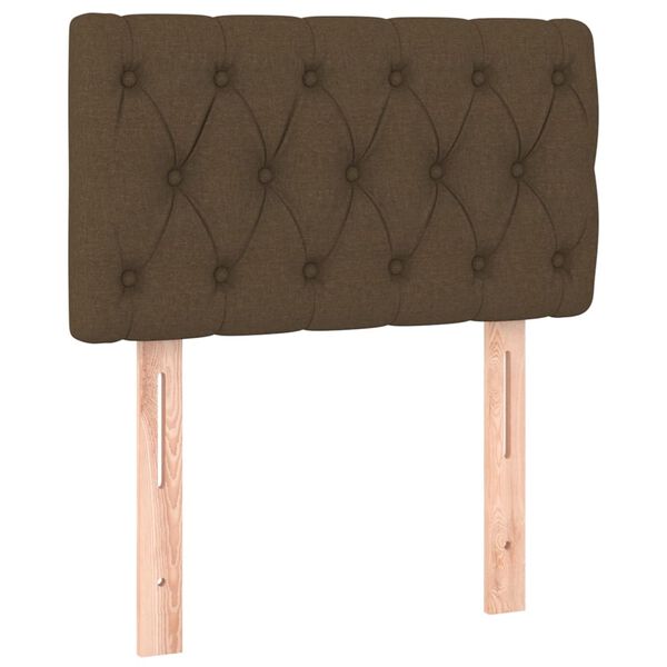vidaXL T&ecirc;te de lit &agrave; LED Marron fonc&eacute; 80x7x78/88 cm Tissu
