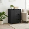 vidaXL Cabinet roulant Noir 63,5 x 39 x 79 cm Bois de Pin Massif