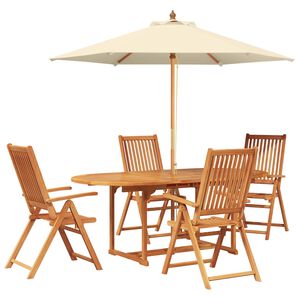 vidaXL Ensemble de salle &agrave; manger d'ext&eacute;rieur avec parasol 6 pc